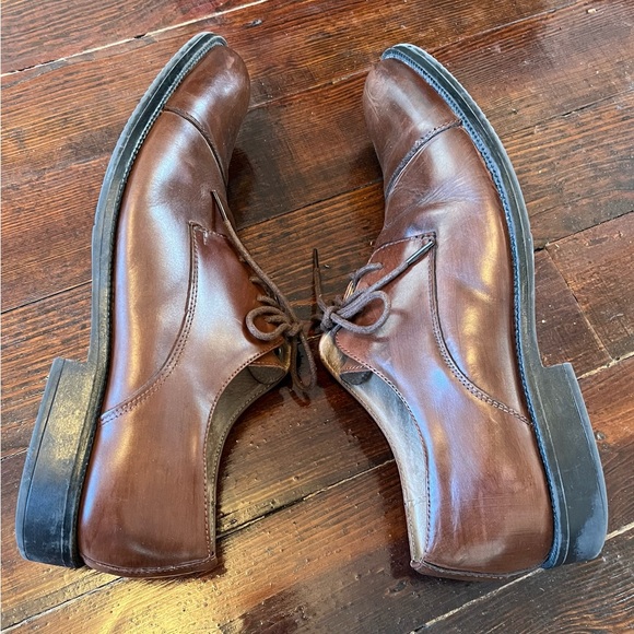 G. H. Bass Brown Leather Cap Toe Oxfords Bass Cleaver II (2091-200) - Picture 3 of 10